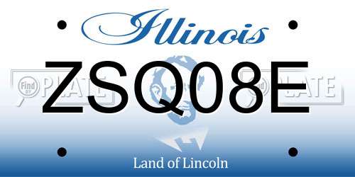 ZSQ08E Illinois License Plate