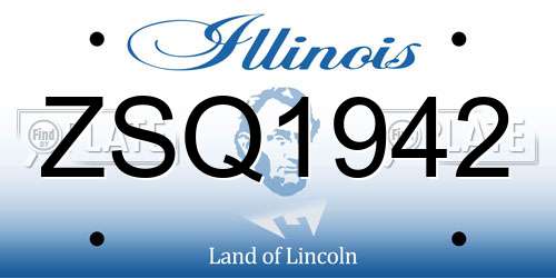 ZSQ1942 Illinois License Plate