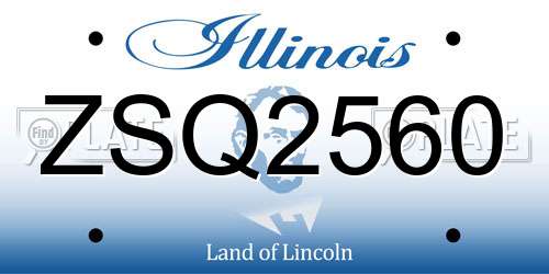 ZSQ2560 Illinois License Plate