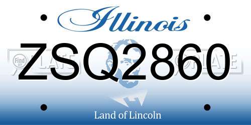 ZSQ2860 Illinois License Plate