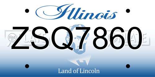 ZSQ7860 Illinois License Plate