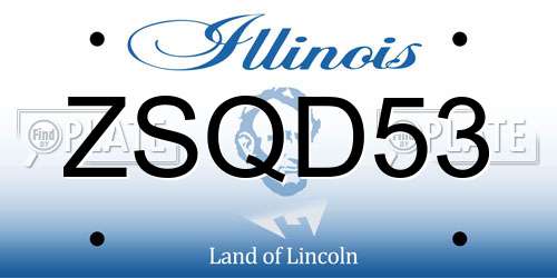 ZSQD53 Illinois License Plate