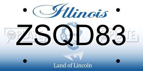ZSQD83 Illinois License Plate