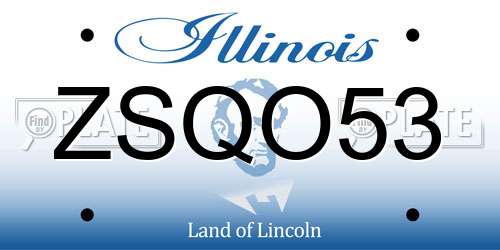 ZSQO53 Illinois License Plate