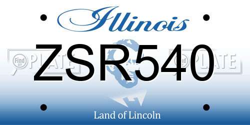 ZSR540 Illinois License Plate