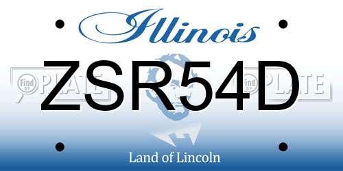 ZSR54D Illinois License Plate