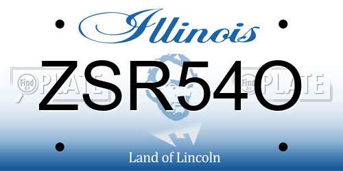 ZSR54O Illinois License Plate