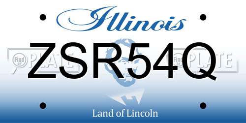 ZSR54Q Illinois License Plate