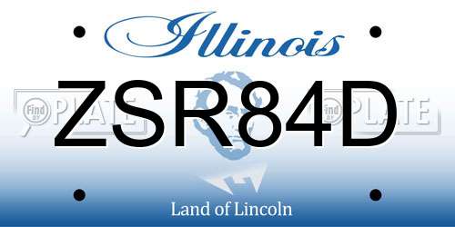 ZSR84D Illinois License Plate