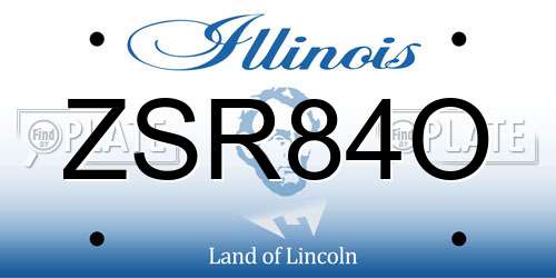ZSR84O Illinois License Plate