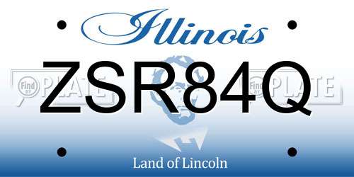ZSR84Q Illinois License Plate