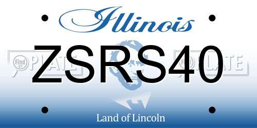 ZSRS40 Illinois License Plate