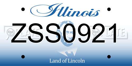 ZSS0921 Illinois License Plate