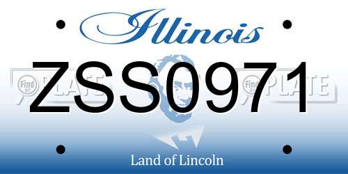 ZSS0971 Illinois License Plate