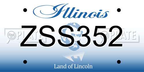 ZSS352 Illinois License Plate