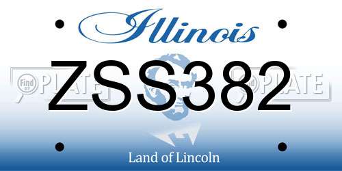 ZSS382 Illinois License Plate