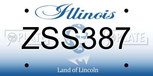 ZSS387 Illinois License Plate