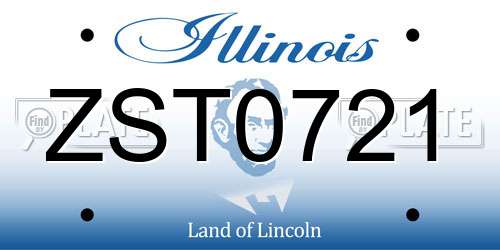 ZST0721 Illinois License Plate