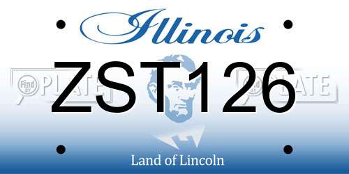 ZST126 Illinois License Plate
