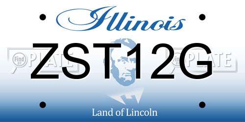 ZST12G Illinois License Plate