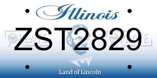 ZST2829 Illinois License Plate