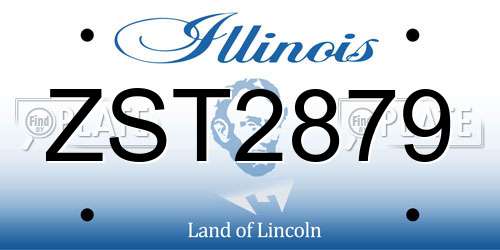 ZST2879 Illinois License Plate