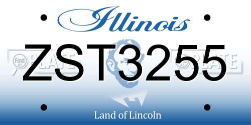 ZST3255 Illinois License Plate