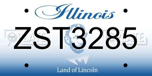 ZST3285 Illinois License Plate