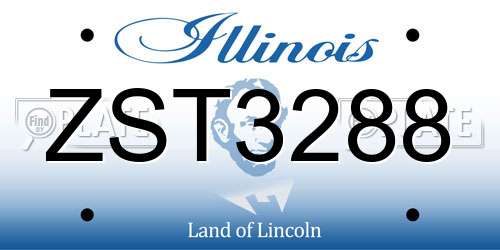 ZST3288 Illinois License Plate