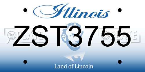 ZST3755 Illinois License Plate