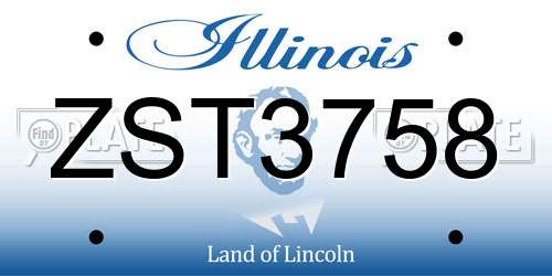 ZST3758 Illinois License Plate