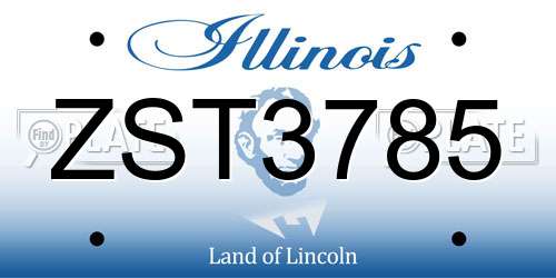 ZST3785 Illinois License Plate