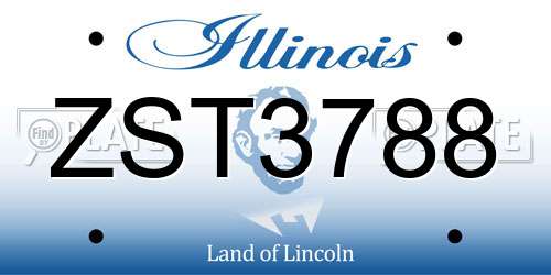 ZST3788 Illinois License Plate