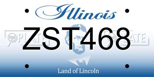 ZST468 Illinois License Plate