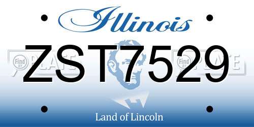 ZST7529 Illinois License Plate