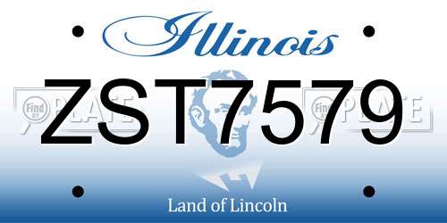 ZST7579 Illinois License Plate