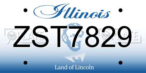 ZST7829 Illinois License Plate