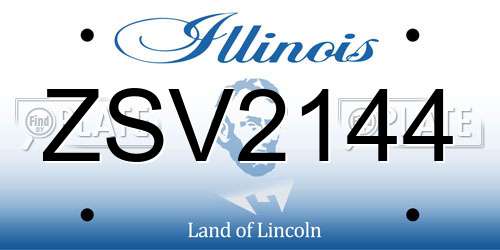 ZSV2144 Illinois License Plate