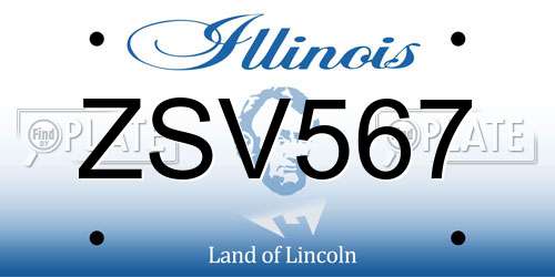 ZSV567 Illinois License Plate