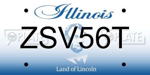 ZSV56T Illinois License Plate