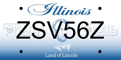 ZSV56Z Illinois License Plate