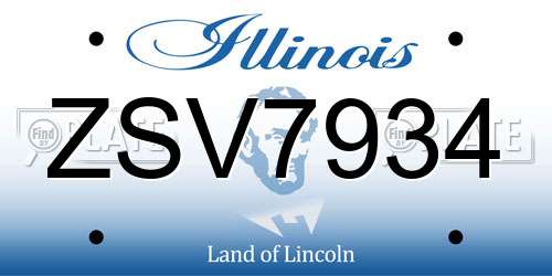 ZSV7934 Illinois License Plate