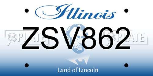 ZSV862 Illinois License Plate