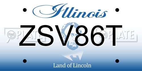 ZSV86T Illinois License Plate