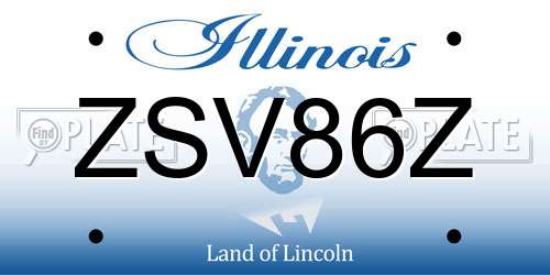 ZSV86Z Illinois License Plate