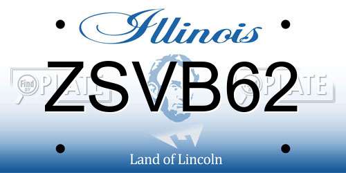 ZSVB62 Illinois License Plate