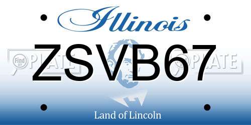 ZSVB67 Illinois License Plate