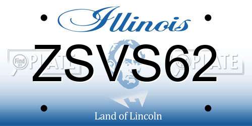 ZSVS62 Illinois License Plate