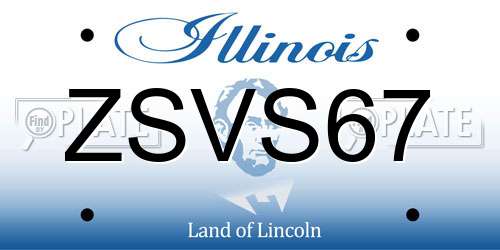 ZSVS67 Illinois License Plate