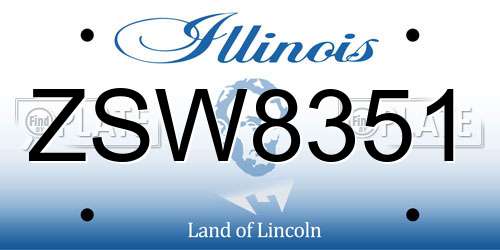 ZSW8351 Illinois License Plate